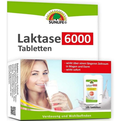 Витамины SUNLIFE (Санлайф) Laktase 6000 Minitabletten Лактаза таблетки поддерживают переваривание молочного сахара при непереносимости лактозы 100 шт